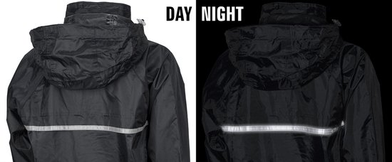 Ralka Regenpak Waterdicht en Ademend - Senior - Reflectie - Zwart - M