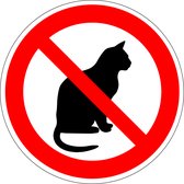 Verboden voor katten bord - kunststof 150 mm