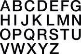 Set letters stickers alfabet - watervaste zelfklevende folie - zwart teksthoogte 25 mm