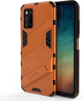 Voor Samsung Galaxy F52 5G Punk Armor 2 in 1 PC + TPU schokbestendig hoesje met onzichtbare houder (oranje)