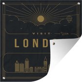 Tuindoek Stadsaanzicht London - zwart - 100x100 cm