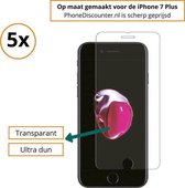 5x iPhone 7 Plus Screenprotector | Premium Kwaliteit | Tempered Glass | Protective Glass | Gehard Glas | Bescherm Glas