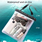 Multifunctionele waterdichte ipad en Telefoon tas met één schouderriem-Waterdicht tot 30 meter-wit 25*23CM