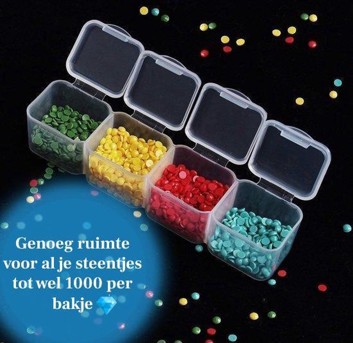 F4B Opbergdoos Diamond Painting – 56 Bakjes – Incl. Stickervel – Compact Formaat — afbeelding 5