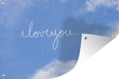 Muurdecoratie Letters in de lucht met de tekst I love you - 180x120 cm - Tuinposter - Tuindoek - Buitenposter