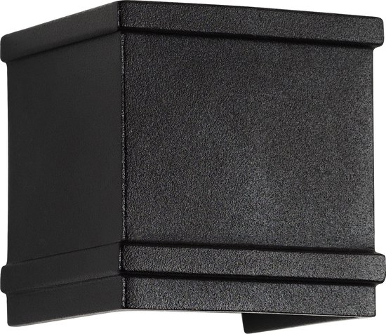 KS Verlichting wandlamp Borgo Buitenlamp E27 Vierkant Klassiek Elegant Aluminium Zwart