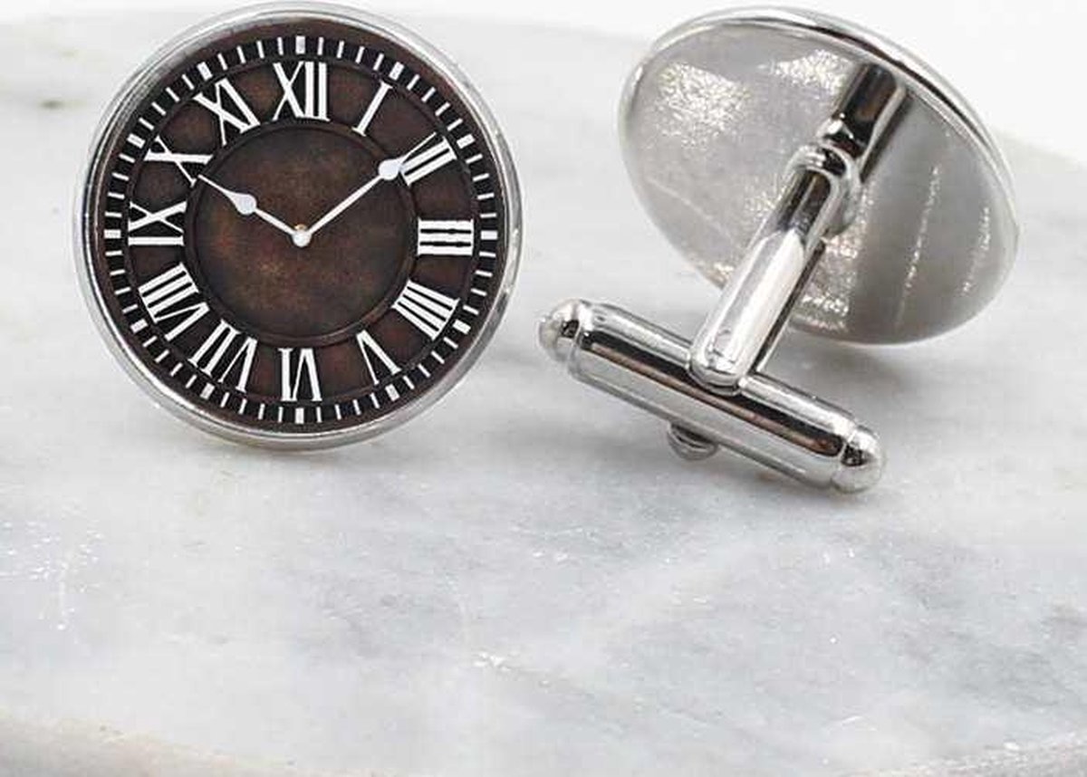 Klassieke Klok Manchetknopen - Grandfather Clock Cufflinks - Valentijn Cadeautje voor Hem - Valentijnsdag voor Mannen Cadeautjes