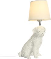 Hype it Pug lamp - 48 cm - Lamp dier taffellamp woonkamer - Tafellamp Slaapkamer - Dieren lamp Tafellampen - E27 - Tafellamp Wit