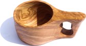 HappyWoods - Tasse en bois d'olivier tunisien authentique (KUKSA) - Handgemaakt - Tasse décorative - Tasse à boire en bois d'olivier écologique d'une capacité de 130 ml