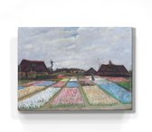 Bloembedden in Holland - Vincent van Gogh - 26 x 19,5 cm - Niet van echt te onderscheiden houten schilderijtje - Mooier dan een schilderij op canvas - Laqueprint.