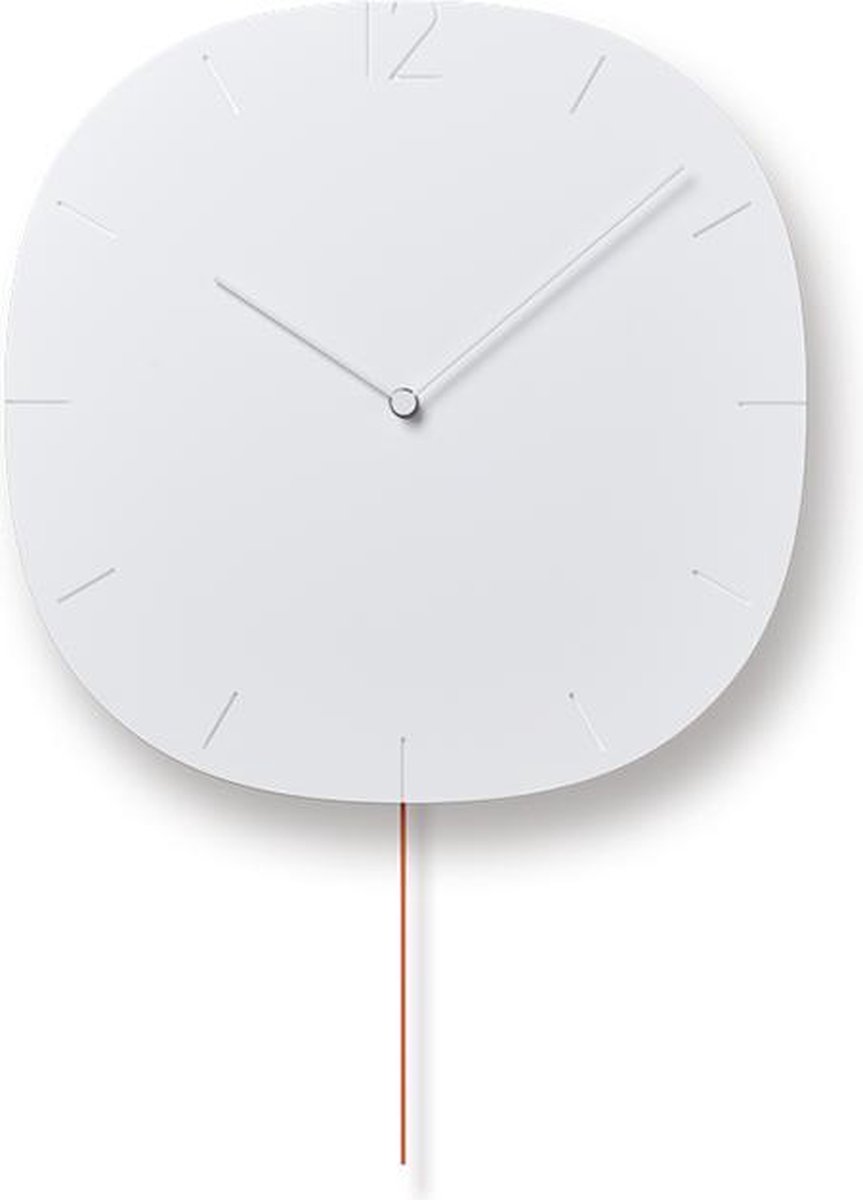 Lemnos Pendel-Wandklok Carved-Wave Wit