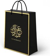 Eid Mubarak Versiering cadeautasje tas bag Ramadan Kareem Cadeuax Kado Papier Gift Giftbag Kadozak Cadeautas KLEUR: ZWART