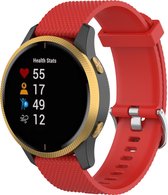 Siliconen Armband voor Garmin Vivoactive 3 (music), Vivomove (HR), Foreruner 645 en 245 & Samsung galaxy watch 42mm (3, 41mm), Gear Sport, Active (2) - Horloge Band - Rood - Small Bandje