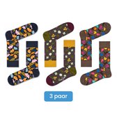 Happy Socks Autum/Herst | 3 paar / 3-pack|Donkerblauw, Groen en Bruin| Maat 41-46 –  Autum edition – 3 paar Happy Socks