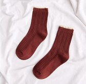 Sokken - Bordeaux - Rood - Ruches - Sokjes - Socks - Cadeau