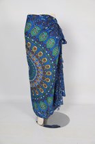 Sarong 433 - Pareo - Saunadoek – Wikkeljurk - Mandala - Bont op Blauw - Om Namaste