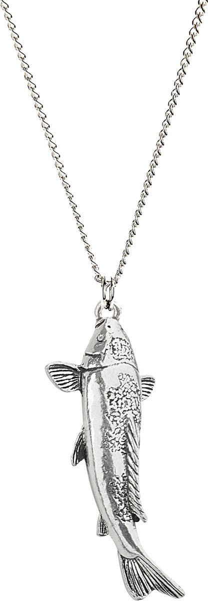Hanger Koi Karper + Ketting Zilver 45 cm (Dames) Vishanger Vissenketting Zilveren Kettinkje Vis van FlinQ — afbeelding 2
