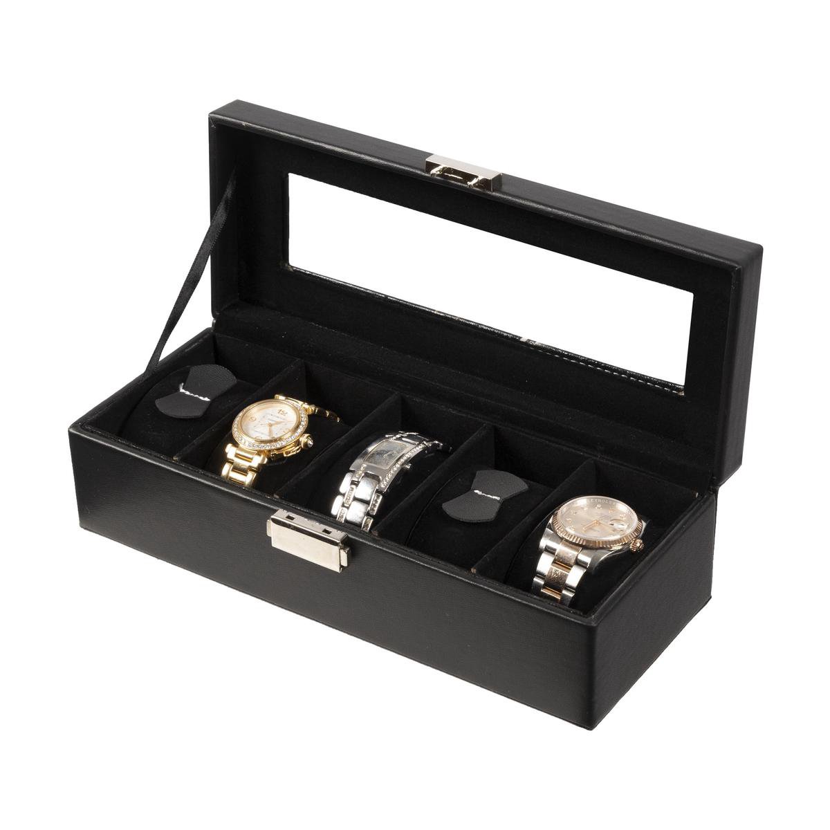 Deluxa Horlogebox - Horlogedoos - Voor 5 horloges - Zwart - Déluxa