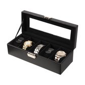 Deluxa Horlogebox - Horlogedoos - Voor 5 horloges - Zwart