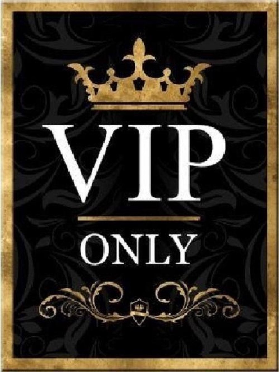 VIP Only. Koelkastmagneet 8 cm x 6 cm.