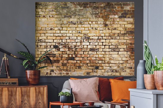 Sticker Muursticker de briques - Mur de briques anciennes - 160x120 cm - Film adhésif autocollant - Sticker mural repositionnable XXL /