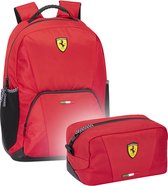 Ferrari Rugzak Set Rood - Rugzak en Etui - Polyester