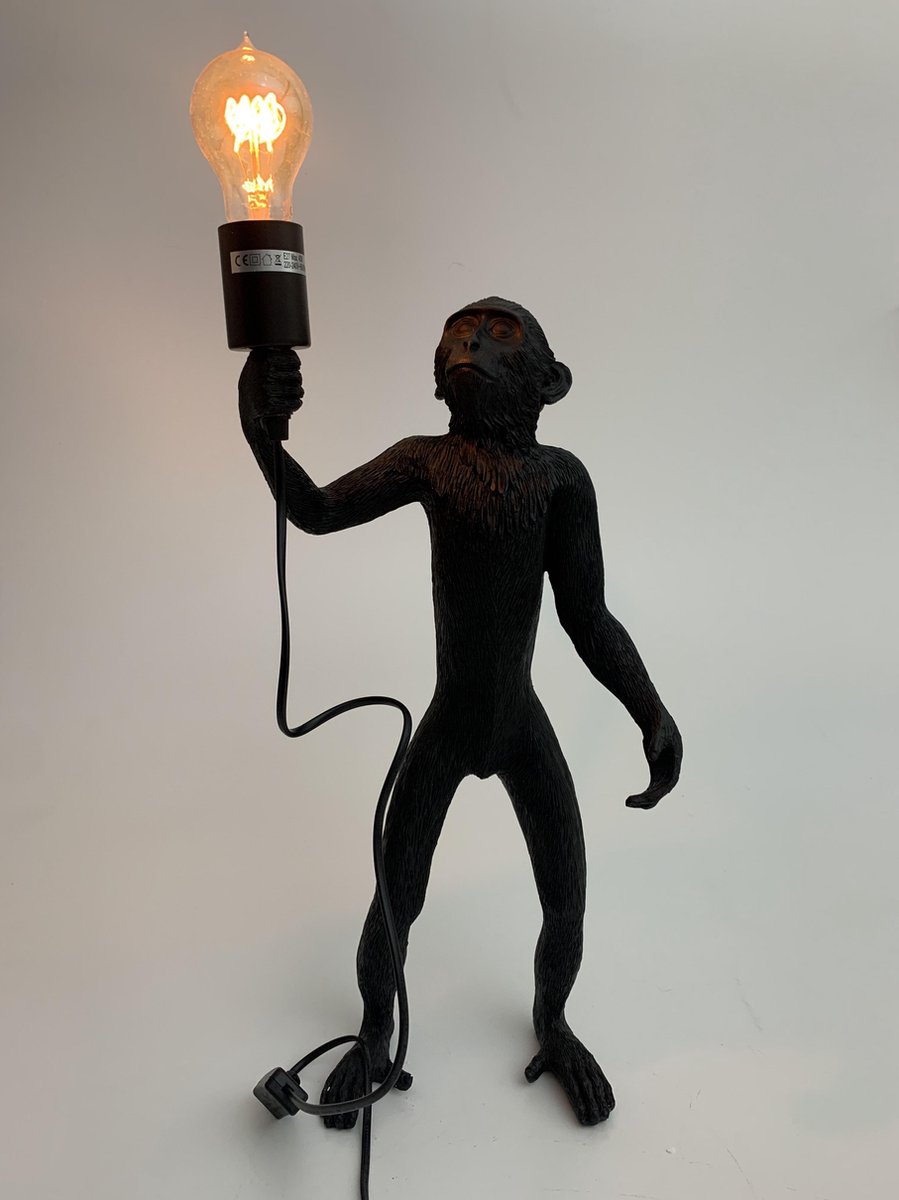 Staande apenlamp zwart 55 cm hoog