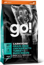 GO! SOLUTIONS CARNIVORE Graanvrij Kip, Kalkoen + Eend Adult Recept 10kg