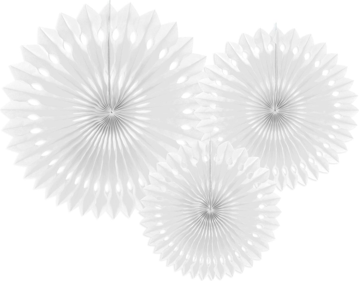 Lot De 3 Rosaces éventails En Papier Rouge - Tailles 20, 30 Et 40 Cm - Décoration Fête, Mariage, Garden Party