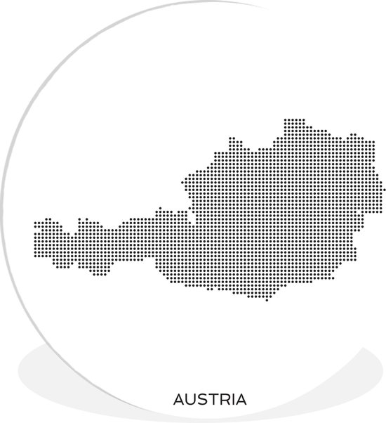 Illustration de l'Autriche en points Assiette en plastique cercle mural ⌀ 140 cm
