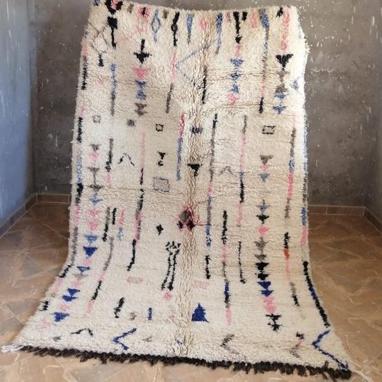 Laboratorium vergelijking Besluit Marokkaanse (berber) tapijt - handgeweven Beni Ourain (260x152cm) 100%  biologische wol | bol.com