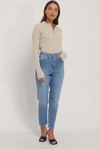 NA-KD Comfort Mom Vrouwen Jeans - Light Blue - Maat EU 44