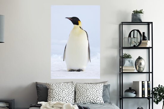 Sticker Muursticker Pingouins - Tirage photo Manchot empereur - 80x120 cm - Feuille adhésive autocollante - Sticker mural repositionnable