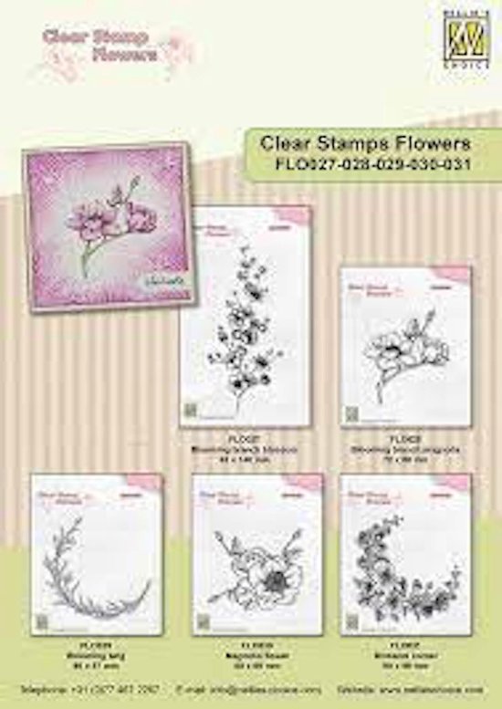 FLO028 - Clearstamp Nellie Snellen - Branche fleurie Magnolia - fleur de timbre branche fleurie castor - fleur