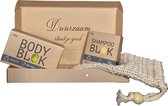 Cadeauset CORNFLOWER - OCEAAN | bodybar Oceaan + shampoobar Cornflower + hennepzeepzakje | in cadeauverpakking | SPECIAAL VOOR MANNEN