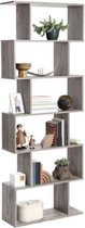 Segenn's Boekenkast - Bokenplank - wandplank - met 6 Niveaus - Greige - 70 x 24 x 190.5 cm