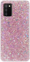 ADEL Premium Siliconen Back Cover Softcase Hoesje Geschikt Voor Samsung Galaxy A02s - Bling Bling Roze