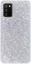 - ADEL Premium Siliconen Back Cover Softcase Hoesje Geschikt voor Samsung Galaxy A02s - Bling Bling Glitter Zilver