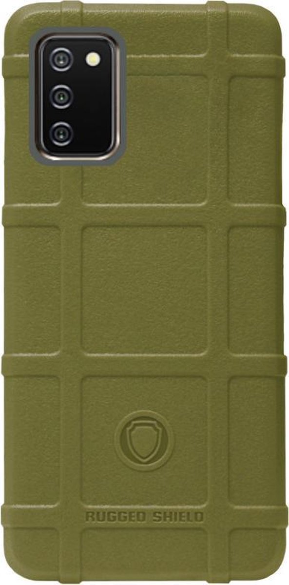 RUGGED SHIELD Rubber Bumper Case Hoesje Geschikt Voor Samsung Galaxy A02s - Groen