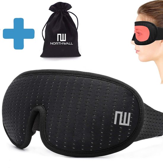 Northwall Slaapmasker Luxe - 100% Verduisterend - 3D Traagschuim - met Opbergzakje