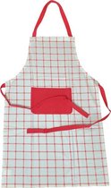 Kookschort geruit EMILIS - Rood / Wit - Katoen - One Size