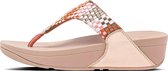 FitFlop Lulu Silky Weave Toe-Post slippers roze - Maat 36