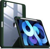 iPad Air 2022 & iPad Air 2020 (10.9 inch) Hoes Donker Groen - Shockproof Tri Fold Tablet Case - Smart Cover
