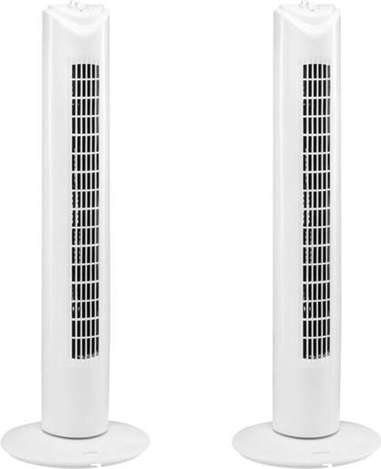 Overeenkomstig Schelden inflatie 2 Stuks Ventilator - torenventilator - torenventilator ventilator zuil wit  -... | bol.com