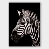 Poster Dark Zebra - Dibond - Meerdere Afmetingen & Prijzen | Wanddecoratie - Interieur - Art - Wonen - Schilderij - Kunst