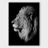 Poster Dark Lion - Dibond - Meerdere Afmetingen & Prijzen | Wanddecoratie - Interieur - Art - Wonen - Schilderij - Kunst