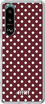 6F hoesje - geschikt voor Sony Xperia 5 III -  Transparant TPU Case - Burgundy Dots #ffffff