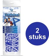 Koelsjaal - Sjaal Dames & Heren Zomer - Verkoelende Sjaal - Koelsjaal Sport - Hoofdpijn Verlichter - Blauw/Wit - 2 stuks