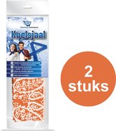 Koelsjaal - Sjaal Dames & Heren Zomer - Verkoelende Sjaal - Koelsjaal Sport - Hoofdpijn Verlichter - Oranje/Wit - 2 stuks
