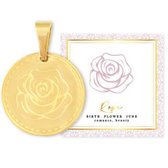 Ketting Birth Flower - Goudkleurig - 55 cm - Juni - Rose